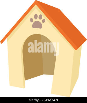 Dog house icon, cartoon style Stock Vector