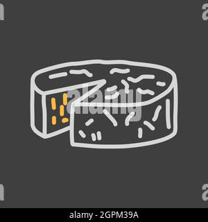 Soft cheese with mold vector flat icon Stock Vector