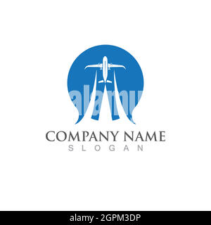 Aeroplane logo icon vector illustration template Stock Vector
