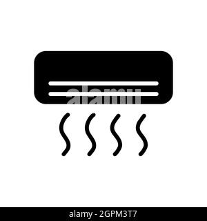 Split-system air conditioner flat vector isolated glyph icon Stock Vector