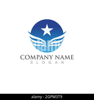 Wing bird  logo and symbol icon Stock Vector