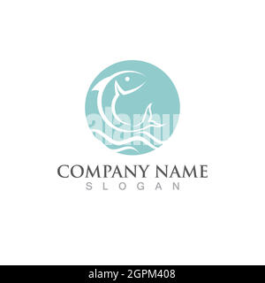 Fish salmon logo template. Creative vector Stock Vector