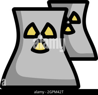 Nuclear Station Icon Stock Vector
