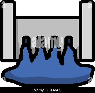 Hydro Power Station Icon Stock Vector