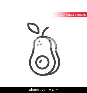 Avocado line vector icon Stock Vector