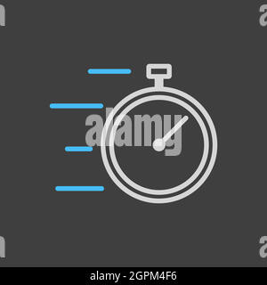Stopwatch with speed icon Stock Vector