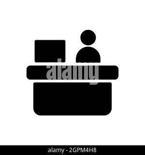 Hotel reception service vector flat isolated glyph icon Stock Vector