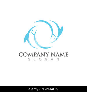 Fish salmon logo template. Creative vector Stock Vector