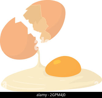 Egg icon, cartoon style Stock Vector