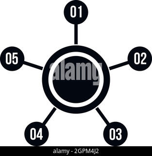 Circle chart with numbers icon, simple style Stock Vector Image & Art ...