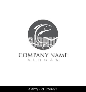 Fish salmon logo template. Creative vector Stock Vector