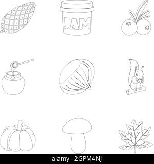 Autumn coming icons set, outline style Stock Vector Image & Art - Alamy