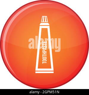 Tube of toothpaste icon in flat style isolated on white background ...