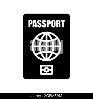 Passport vector flat isolated glyph icon, identification symbol Stock Vector