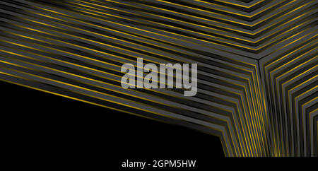 Abstract Backgrounds Striped golden line and dark black. Diagonal and geometric elegance design applicable for website banner, flyer, poster and advertising. Stock Vector