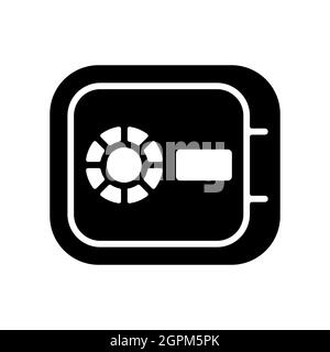 In room safe flat vector isolated glyph icon Stock Vector