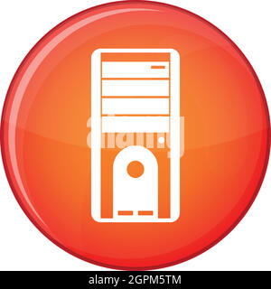 Computer system unit icon, flat style Stock Vector