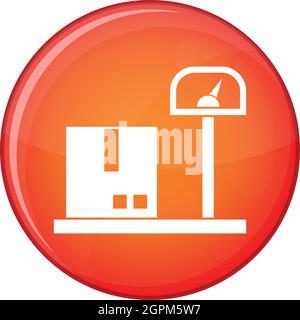 Scales for cargo icon, flat style Stock Vector