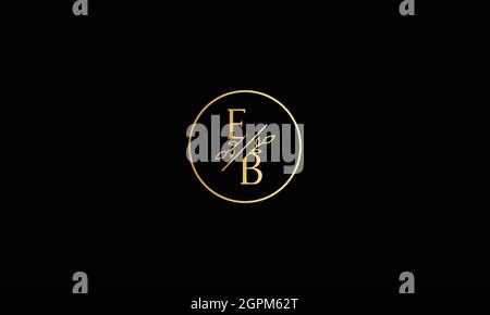 LETTER EB LOGO DESIGN WITH FLOWER FOR ILLUSTRATION USE Stock Vector