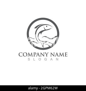 Fish salmon logo template. Creative vector Stock Vector