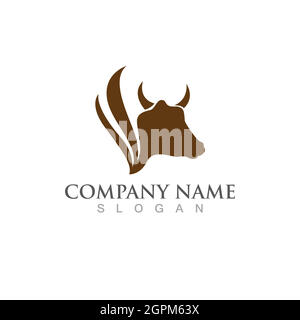 Cow Logo Template vector icon Stock Vector