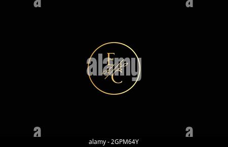 LETTER EC LOGO DESIGN WITH FLOWER FOR ILLUSTRATION USE Stock Vector