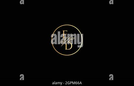 LETTER ED LOGO DESIGN WITH FLOWER FOR ILLUSTRATION USE Stock Vector