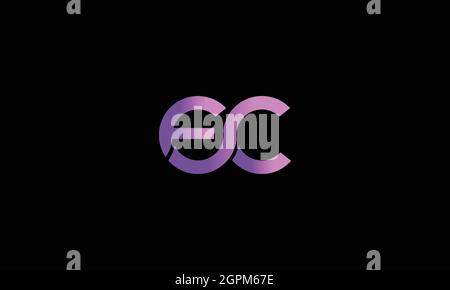 LETTERS EC LOGO DESIGN WITH NEGATIVE SPACE EFFECT FOR ILLUSTRATION USE Stock Vector