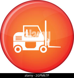 Forklift icon, flat style Stock Vector