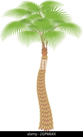 Big palm tree icon, cartoon style Stock Vector