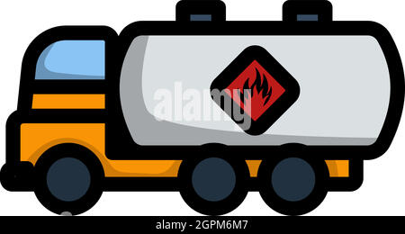 Fuel Tank Truck Icon Stock Vector