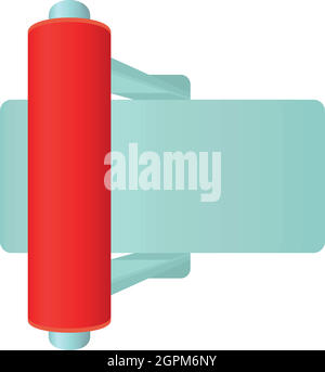 Red toggle switch icon, cartoon style Stock Vector