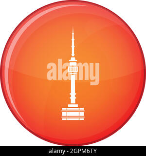 Namsan tower in Seoul icon, flat style Stock Vector