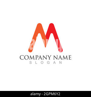M Letter Logo Template Stock Vector