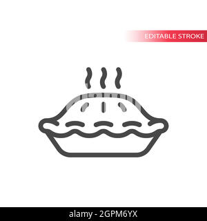 Hot pie line vector icon Stock Vector