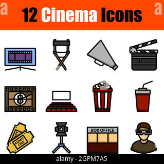Cinema Icon Set Stock Vector