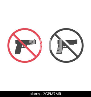 No firearms red prohibition vector sign Stock Vector