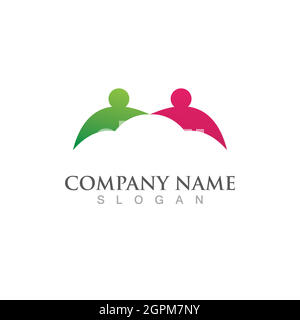 Family care health logo vector Stock Vector