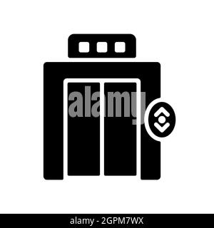 Elevator, lift flat vector isolated sign glyph icon Stock Vector