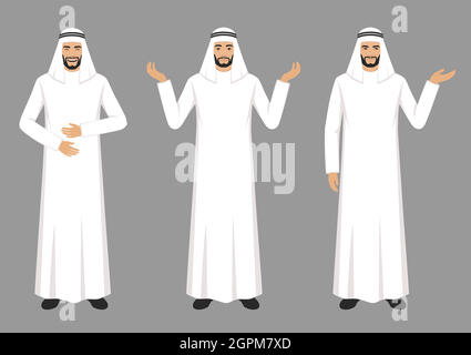 vector arab businessman character expressions Stock Vector