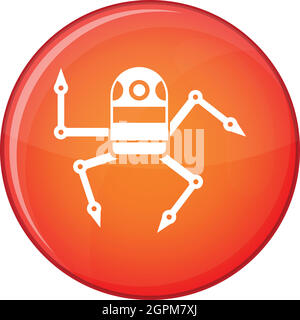 Spider robot icon, flat style Stock Vector