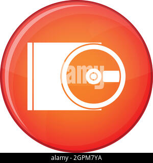 DVD drive open icon, flat style Stock Vector