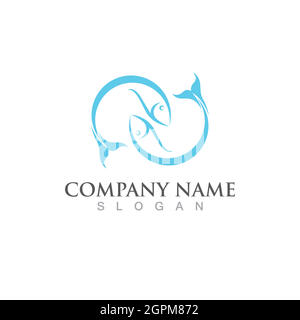 Fish salmon logo template. Creative vector Stock Vector