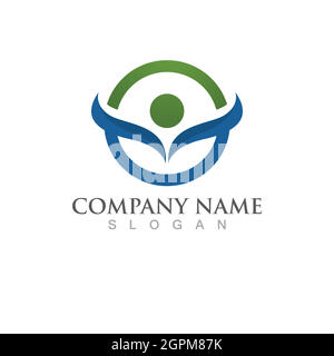 Human character logo sign Stock Vector