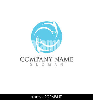 Fish salmon logo template. Creative vector Stock Vector