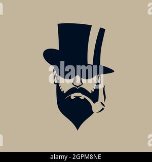 a head of gentleman illustration for logo, design element or any other purpose Stock Vector