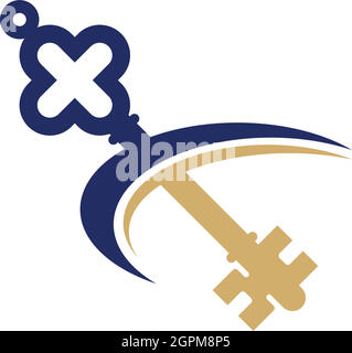 Simple key logo icon design vector template Stock Vector