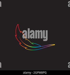 feather logo symbol vector template Stock Vector