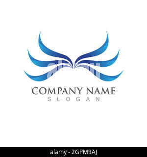 Wing blue logo bird logo vector Stock Vector
