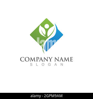 Logos of green Tree leaf ecology Stock Vector
